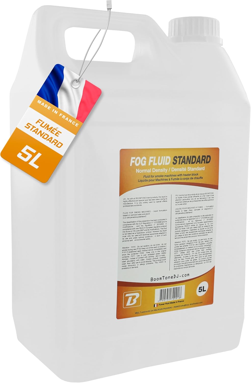 Detalle de BoomToneDJ Fog Fluid Standard – Liquide professionnel 5 L, incolore, inodore et conforme NF/CE
