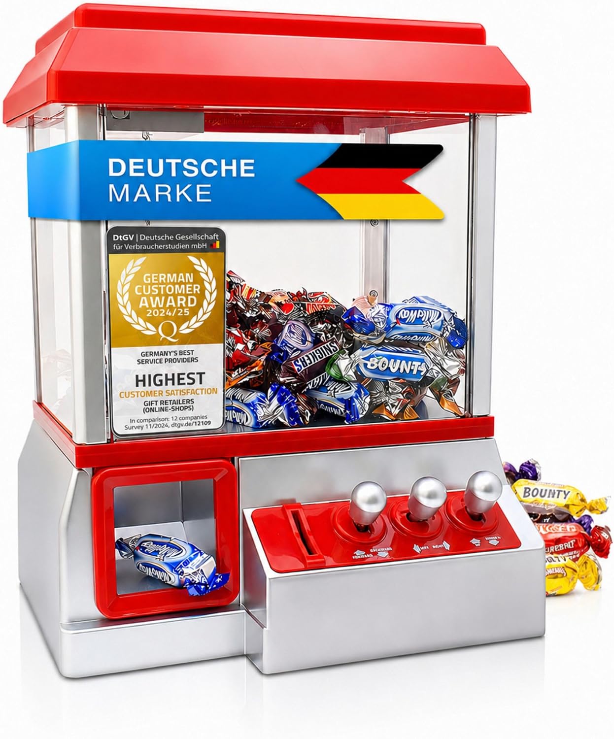 Detalle de GOODS+GADGETS 19873592 Candy Grabber-snoepgrijpmachine, rood