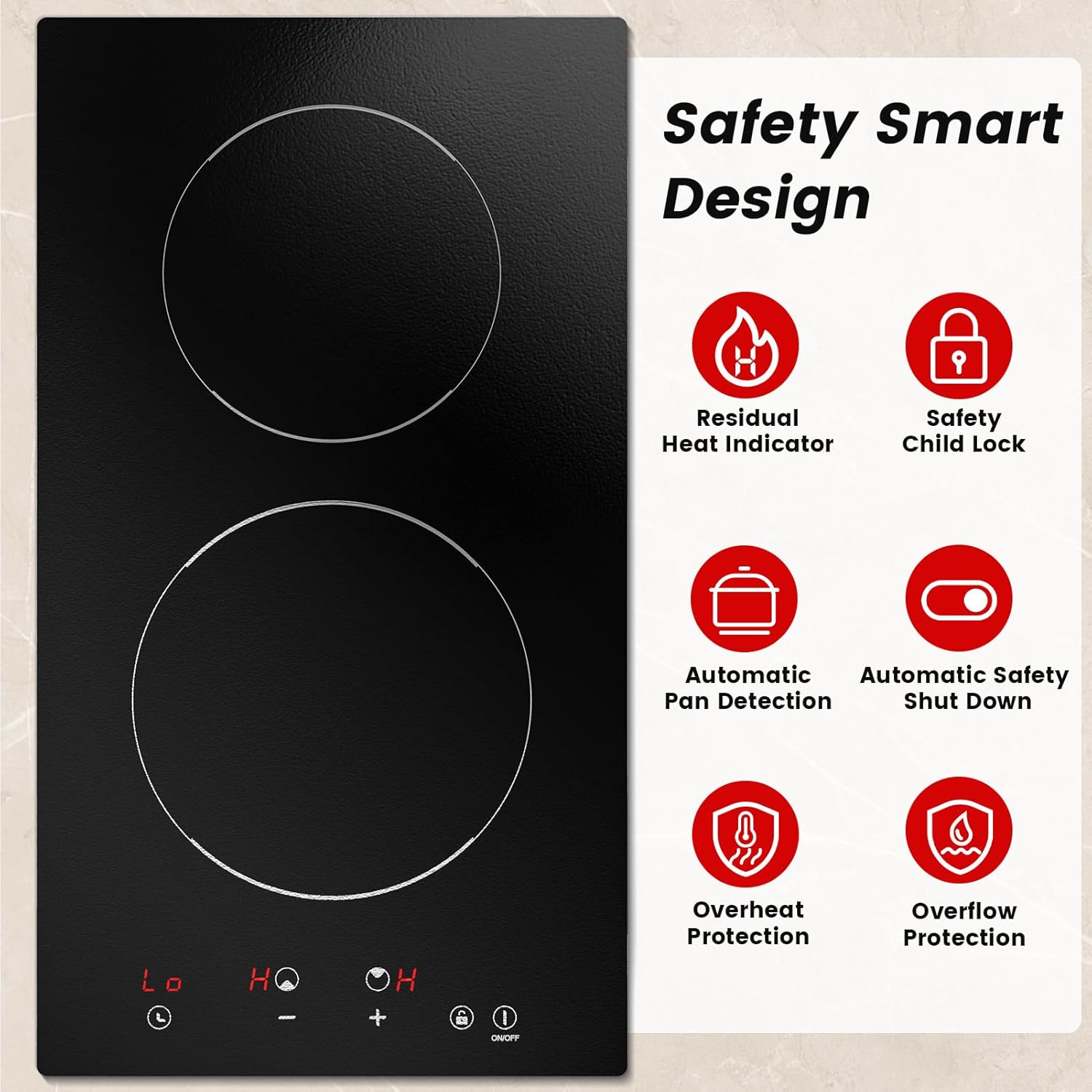 Thumbnail 5 de Plug in Induction Hob - 30cm 2 Ring Built-in Electric Hob (BIH292T)
