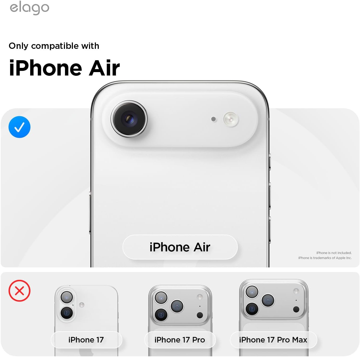 Detalle de elago Pellicola Fotocamera in Vetro Temperato CAP per iPhone Air (2 pezzi) ad anello singolo, protezione antigraffio e anti-impronta