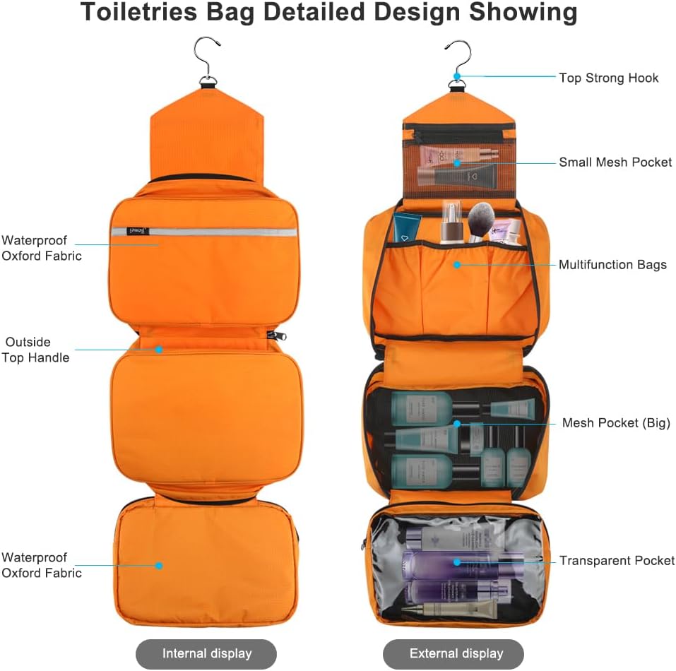 Detalle de homchen Hanging Toiletry Bag Large capacity wash bag