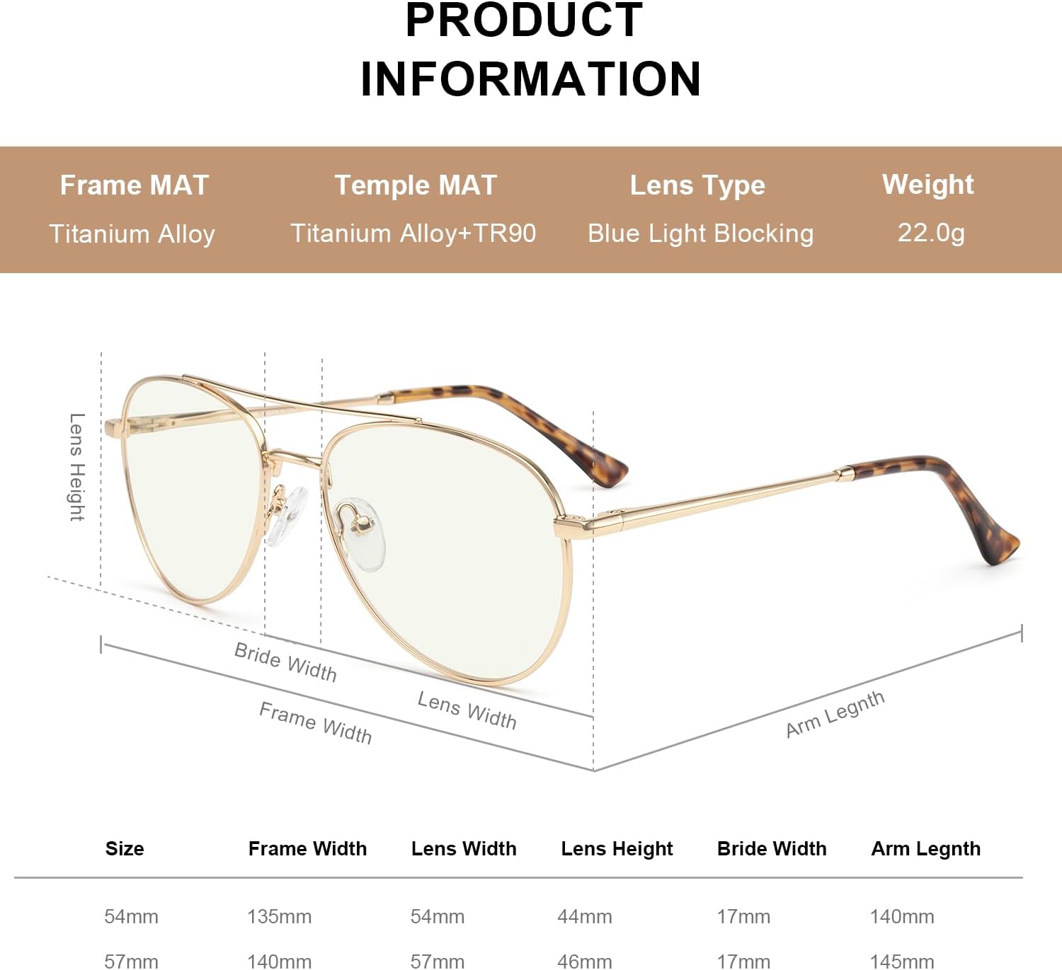 Thumbnail 3 de RB.Pilot Aviator Reading Glasses with Blue Light Blocking Lenses – Spring Temple