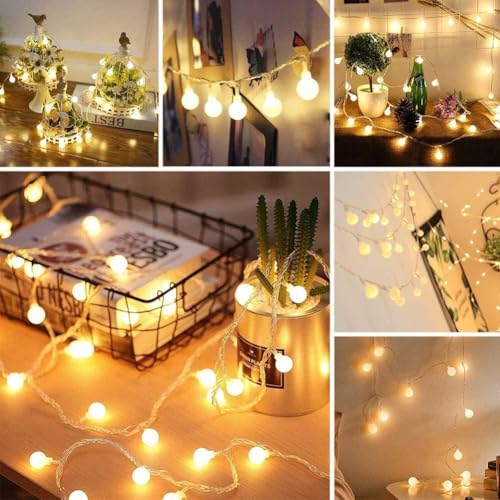 Detalle de Augone 15M/49ft 120 LED Fairy Lights – Warm White, Plug-in Indoor & Outdoor Decoration