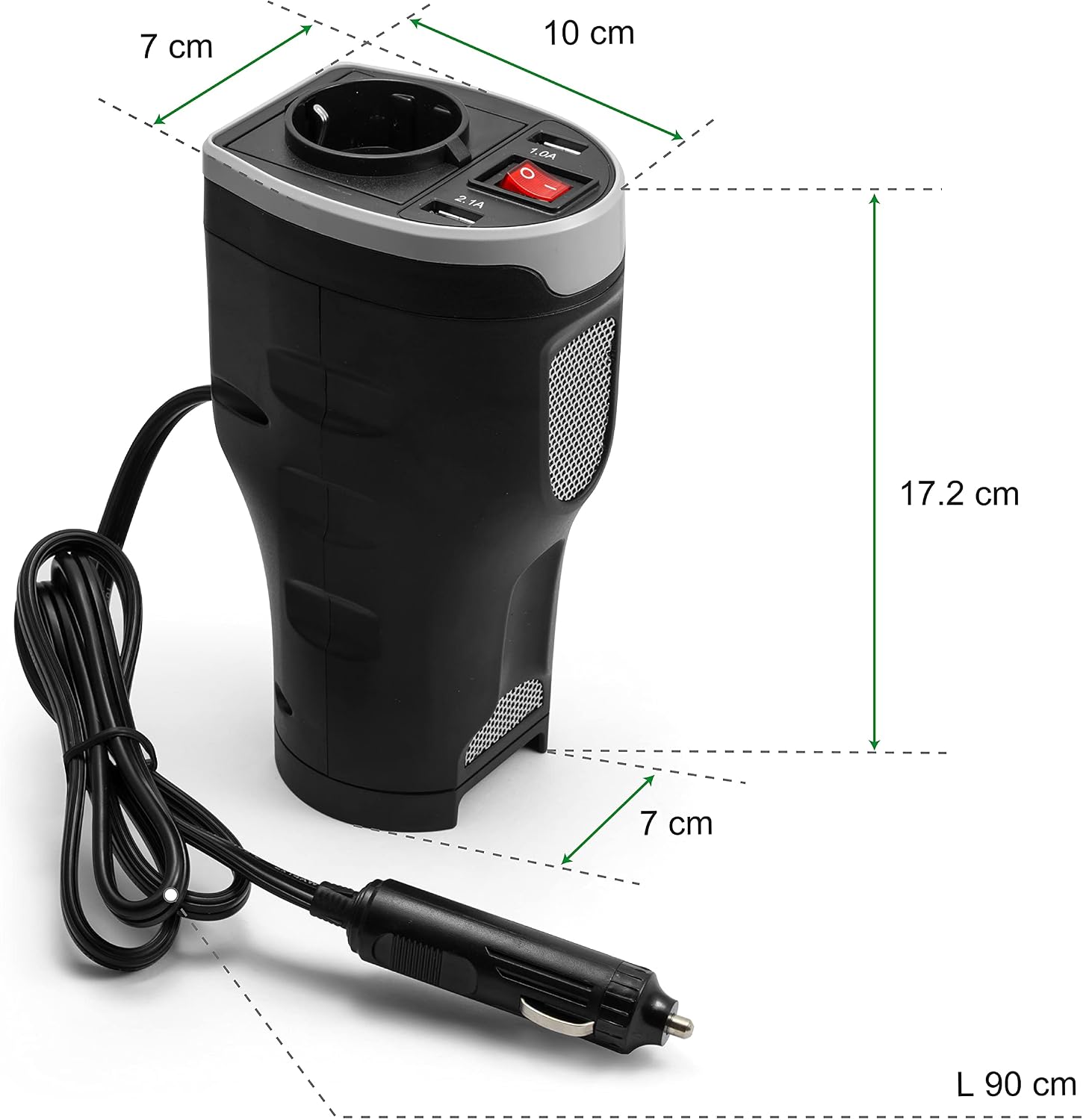 Thumbnail 1 de Technaxx TE13 spänningsomvandlare 12 V till 230 V, 200 W med Schuko och USB