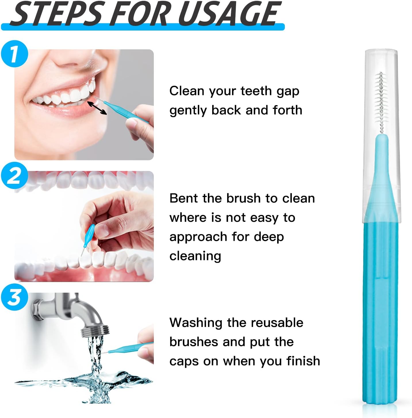 Thumbnail 2 de RAZOKO Interdental Brush Toothpick Flossing Head (88 count) with 2.5 mm and 3 mm heads