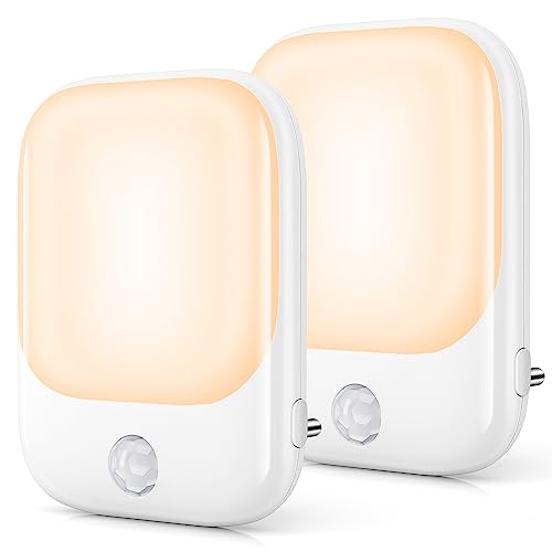 FOMYHEARD Luz Nocturna Infantil 2 Piezas: Sensor de Movimiento, Brillo Ajustable y 3 Modos