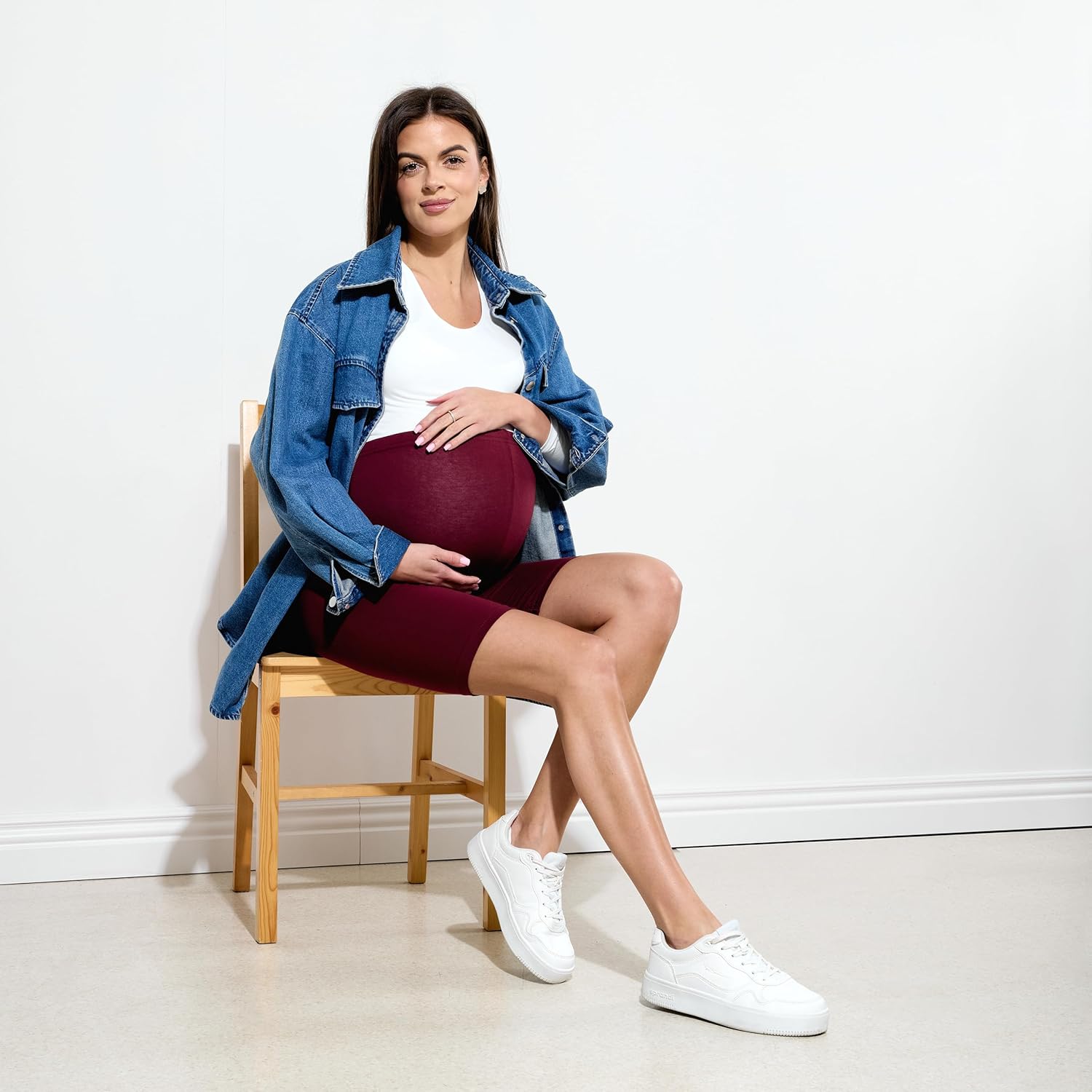 Thumbnail 2 de Be Mammy Leggings Premaman Corti BE20-228: comfort per tutta la gravidanza