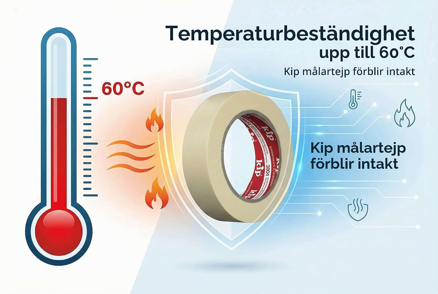 Thumbnail 6 de Kip 3804-24 maskeringstejp i finkräpp, 24 mm x 50 m, 9 rullar