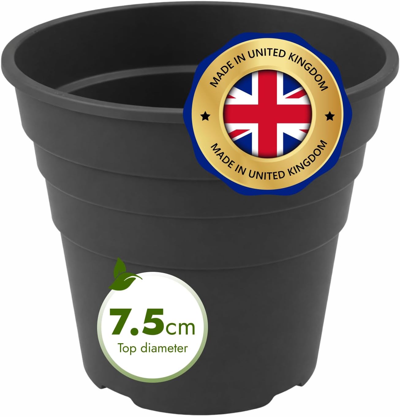 Detalle 2 de Happy Pots 7.5cm Gloss Black 20-Pack