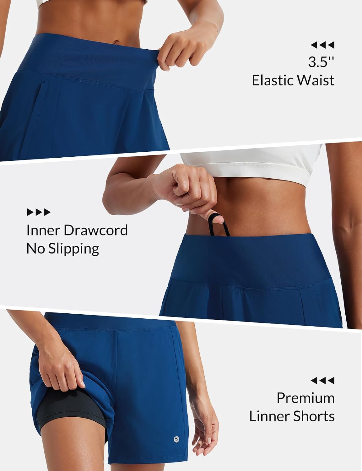 Thumbnail 3 de Baleaf Women's 5" High-Waisted Swim Shorts with Built-In Liner and Zip Pockets