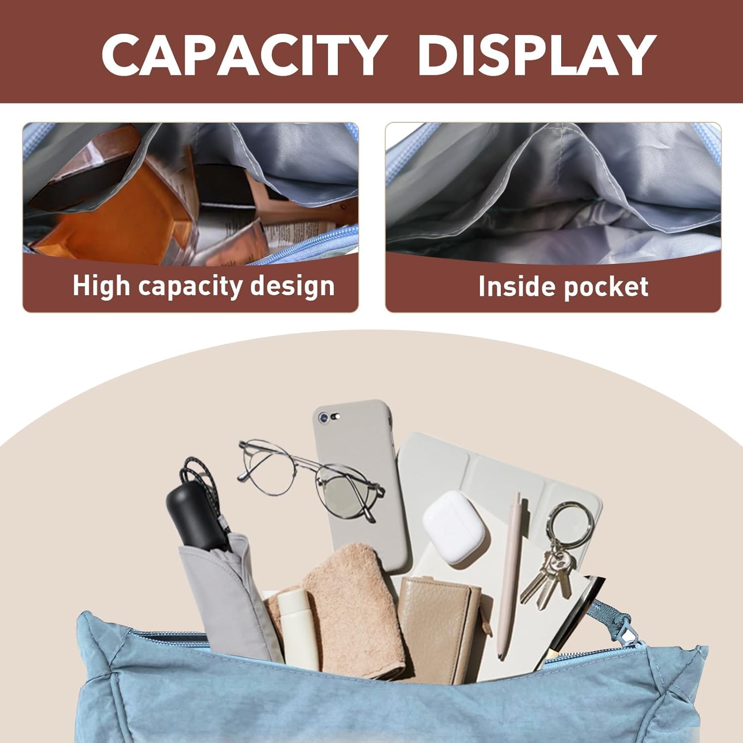 Thumbnail 4 de LOCCY Crescent Bag for Women: Nylon Crossbody with Adjustable Strap