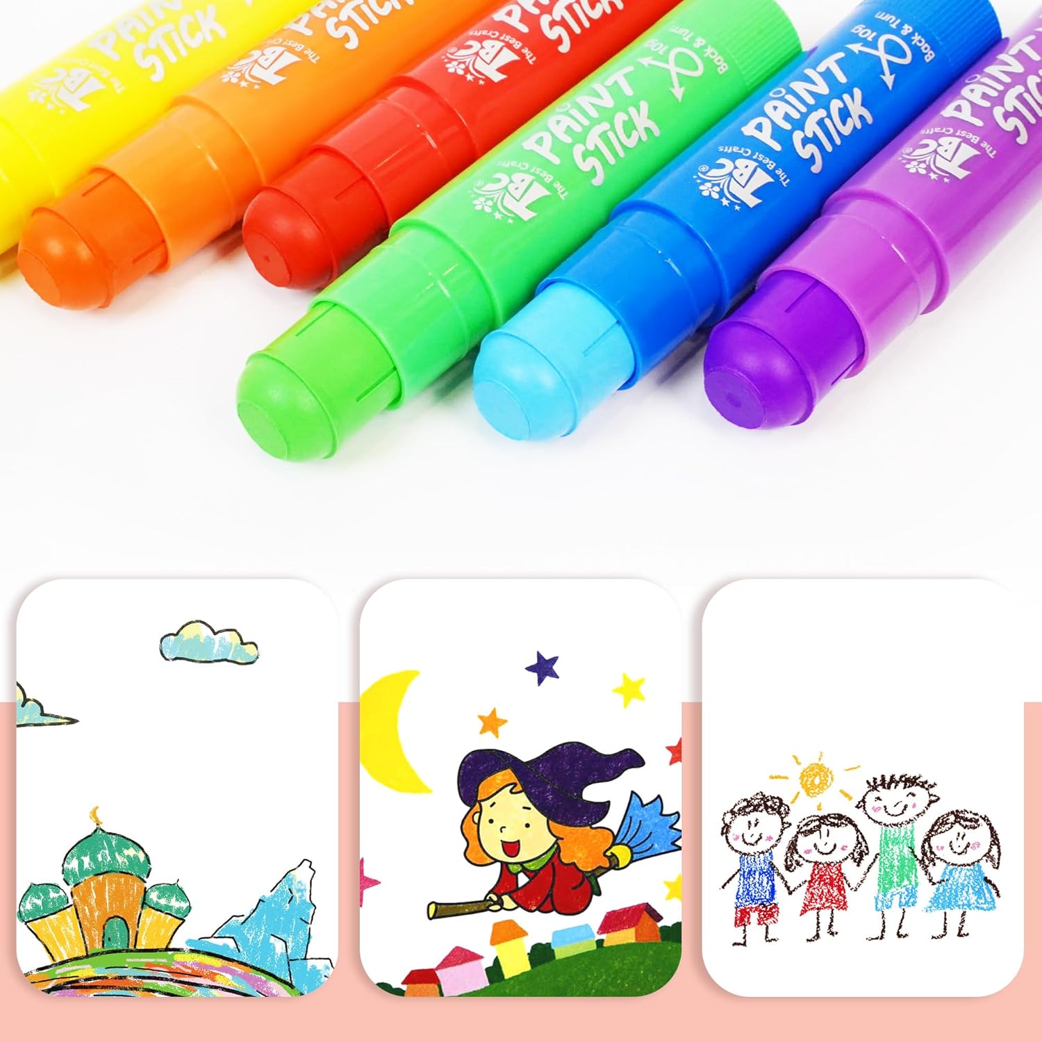 Detalle de TBC The Best Crafts Paint Sticks 12-Pack, pastel set 🎨