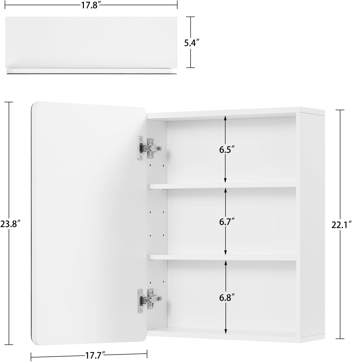 Detalle 2 de TEENFON Medicine Cabinet, 23.6-inch