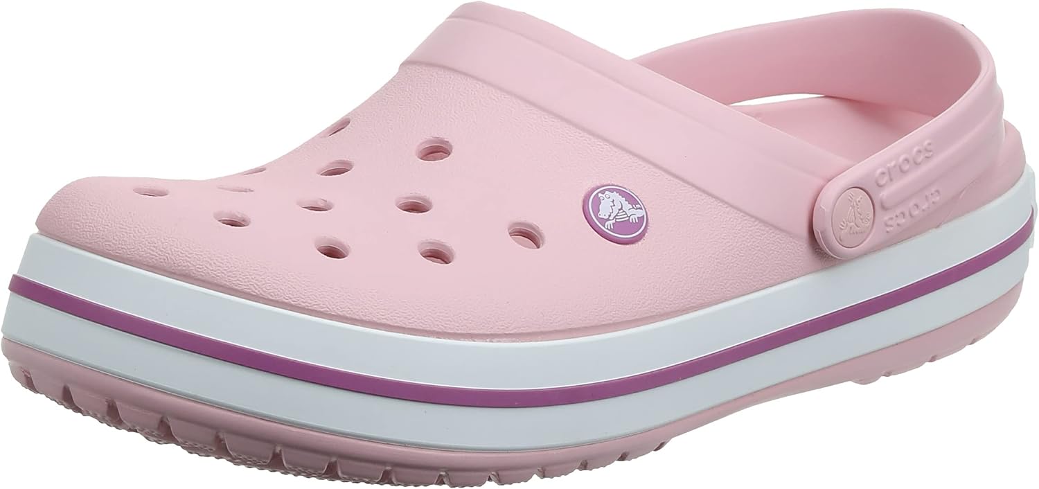 Detalle de Crocs Unisex Adulto Crocband Clog Pearl Pink/Wild Orchid: zueco cómodo y ligero