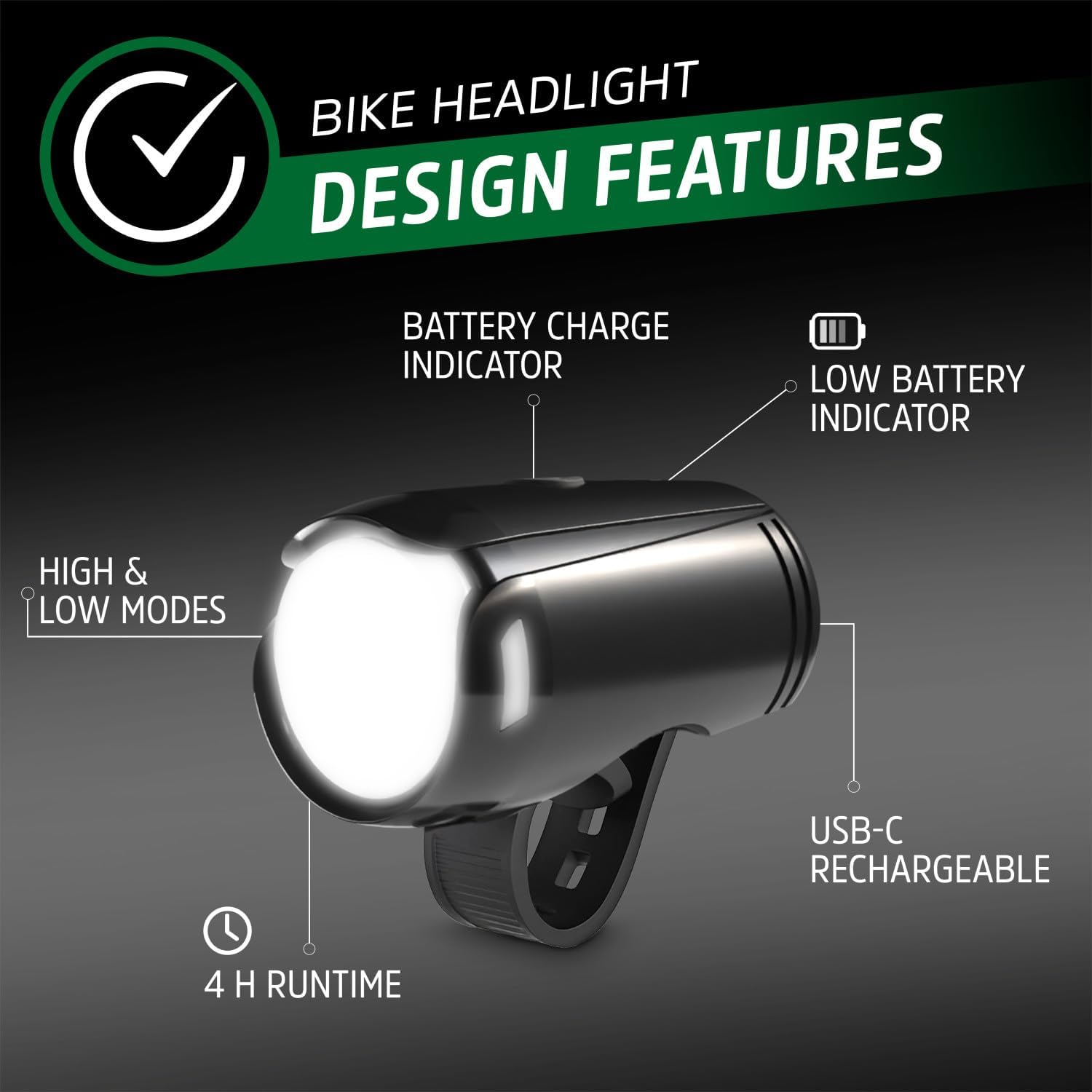 Detalle de Energizer uppladdningsbart cykelljusset med 250 lumen framljus och 220° bakljus