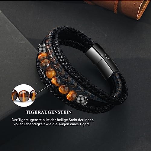 Detalle de Bracelet Pierre Homme en cuir noir - Gkmamrg, 22,5 cm