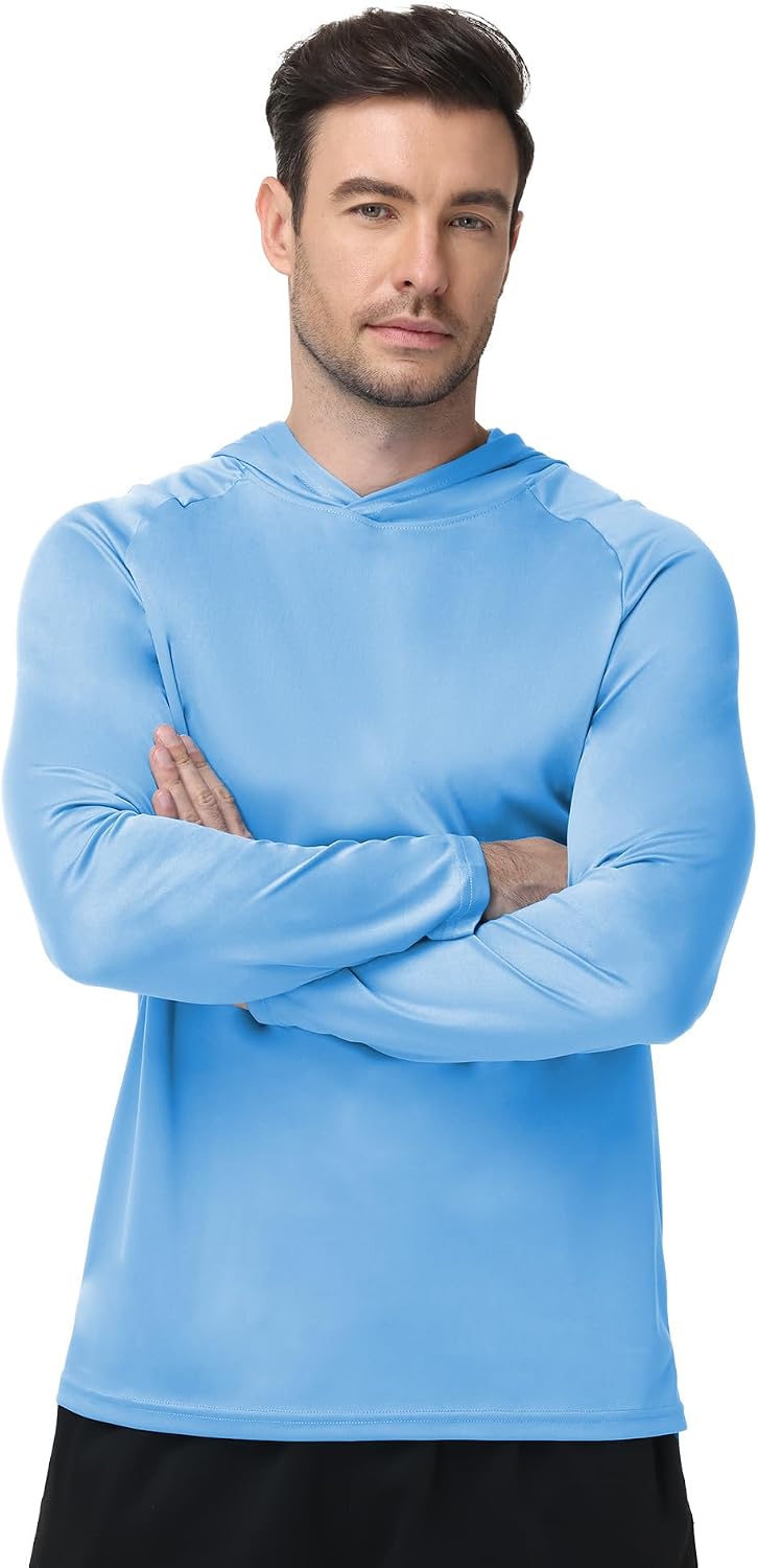 Detalle de ZITY 5 Pack Men's Sun Protection Long Sleeve Hooded Shirts UPF 50+ for Outdoor Activity