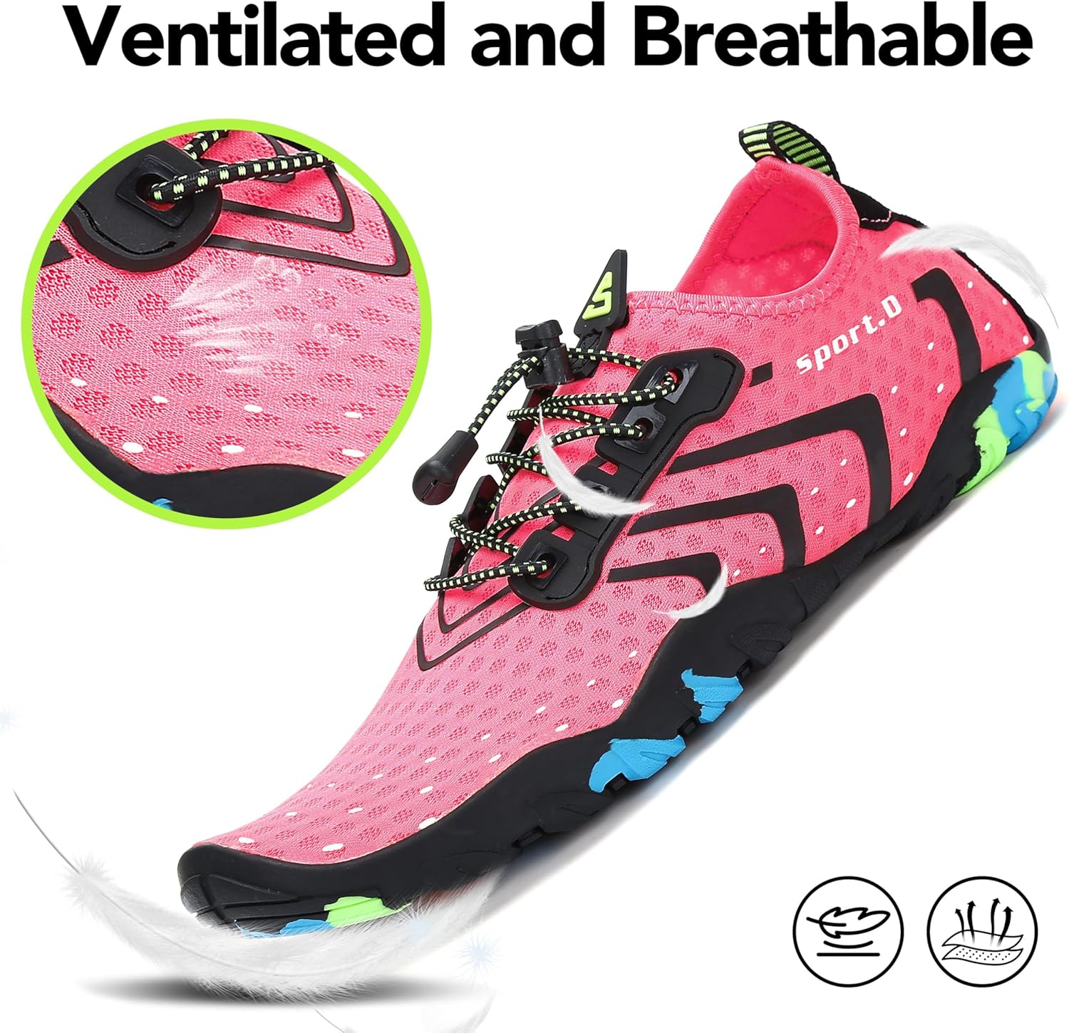 Thumbnail 1 de SAGUARO Badeschuhe / Wasserschuhe mit Schnellverschluss, atmungsaktivem Mesh und rutschfester Sohle (Gr. 35–48)