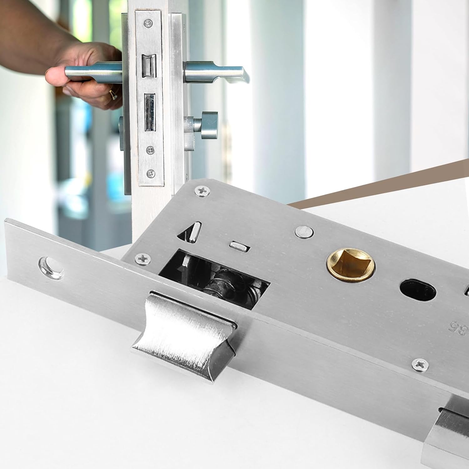 Detalle de GALOZZOIT JF-BXG-chaxinsuo insteekslot, 85 x 30 mm, roestvrij staal