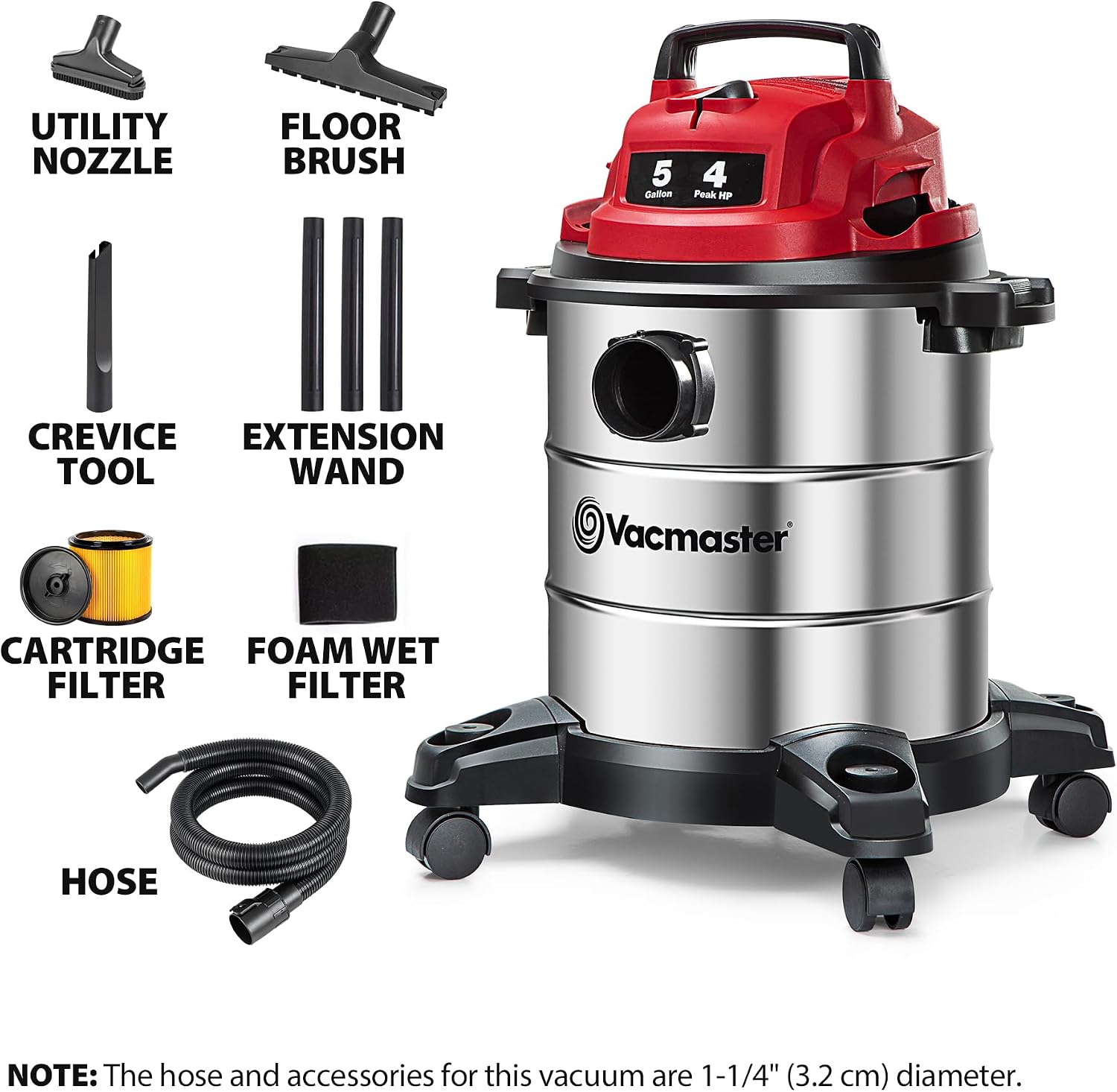 Detalle 2 de Vacmaster VOC508S 5-Gallon Wet/Dry Vacuum