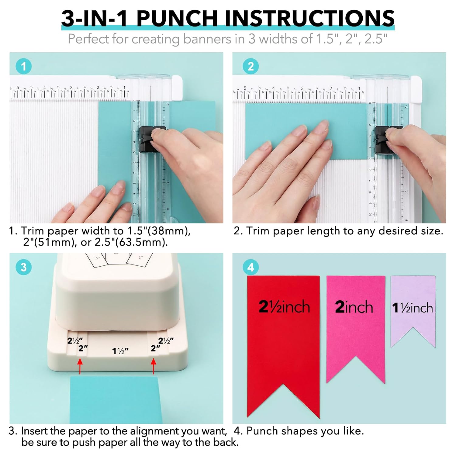 Detalle de OTCRAFT 3-in-1 Banner Punch for 1.5/2/2.5 Inch Tags & Banners (Lever Action)