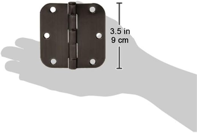 Detalle 2 de Amazon Basics Rounded Door Hinges 3.5 in 🛠