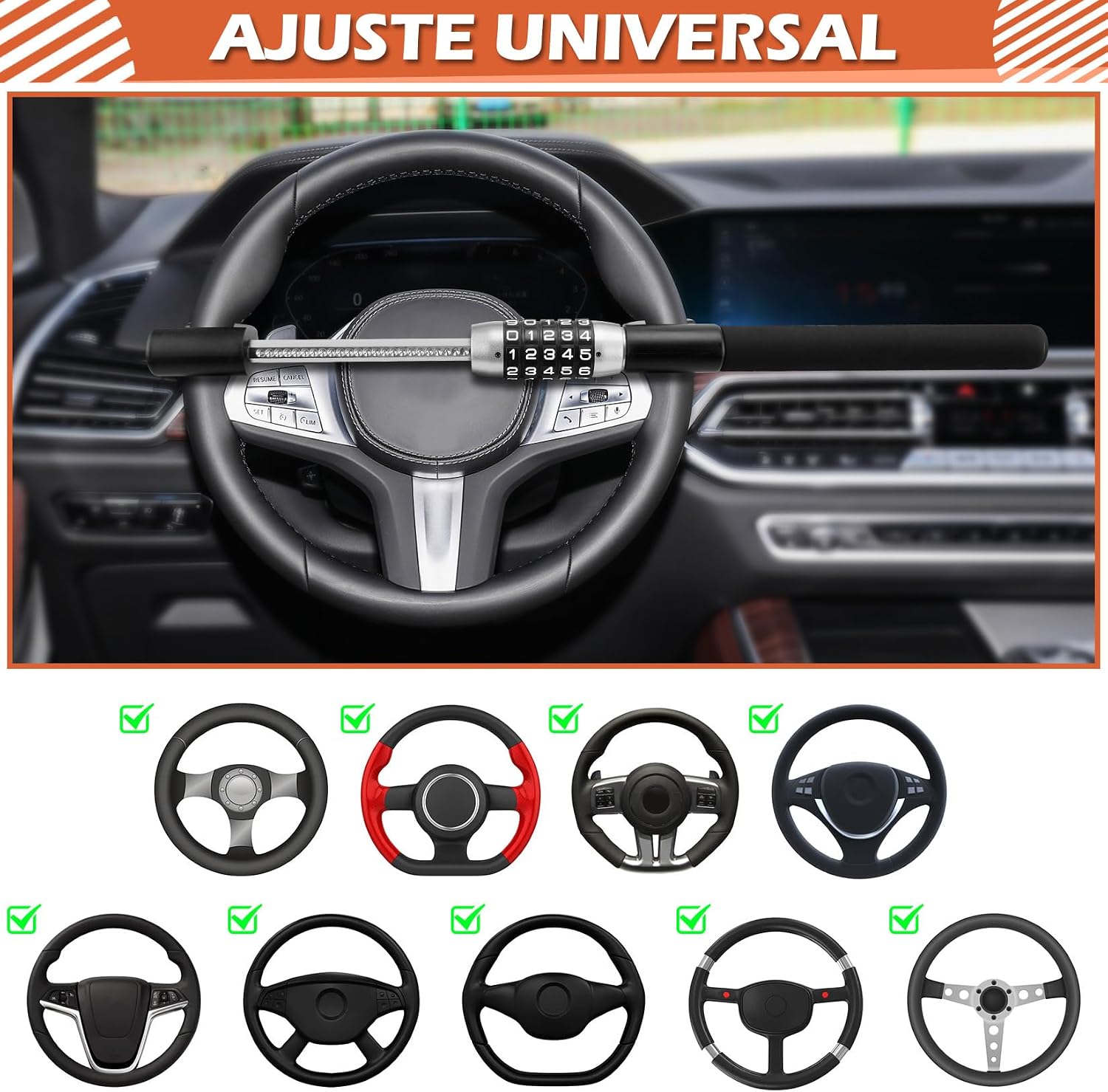 Thumbnail 5 de Tevlaphee Barra Antirrobo Volante 15,5–38 cm