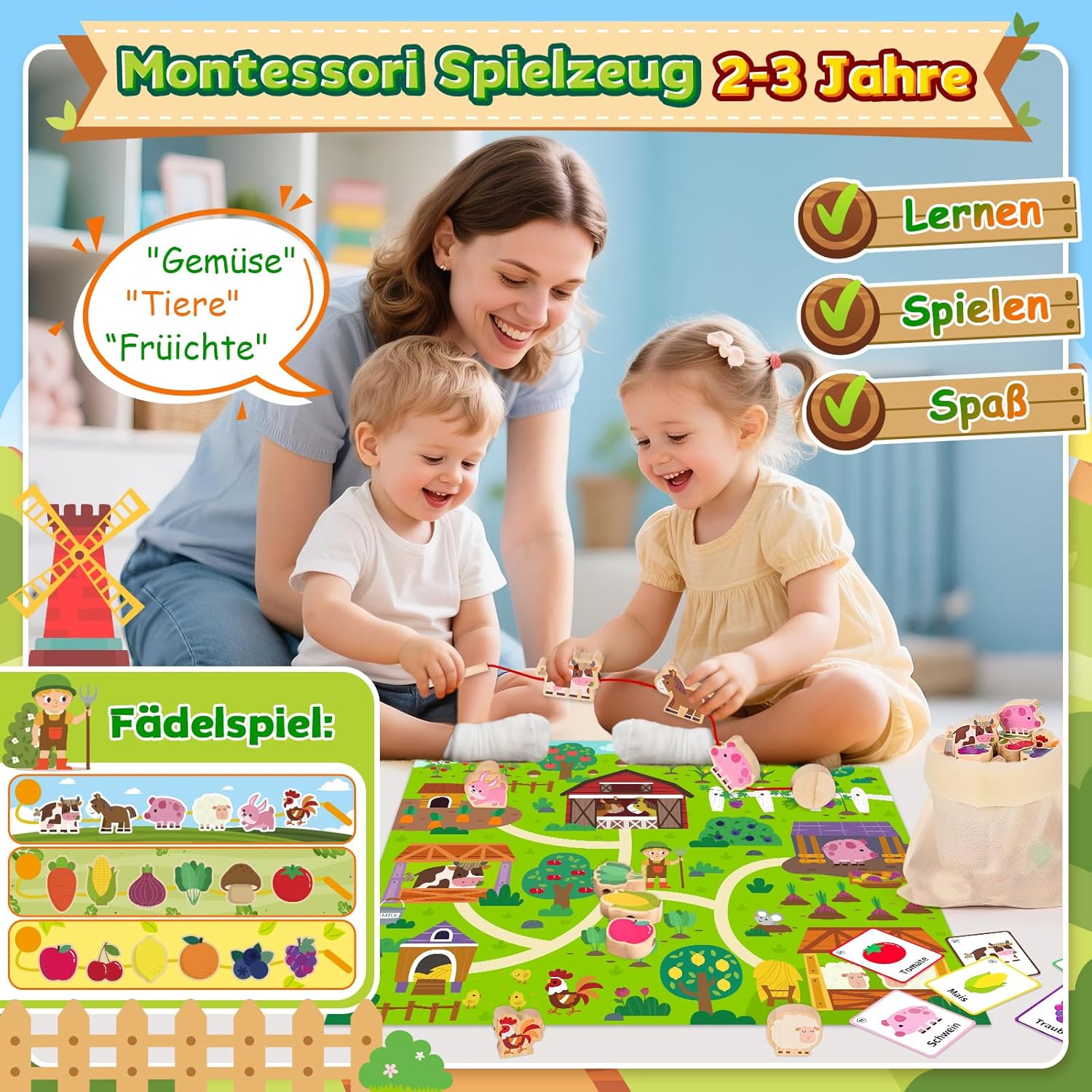Detalle 2 de Montessori Spielzeug ab 2 Jahren
