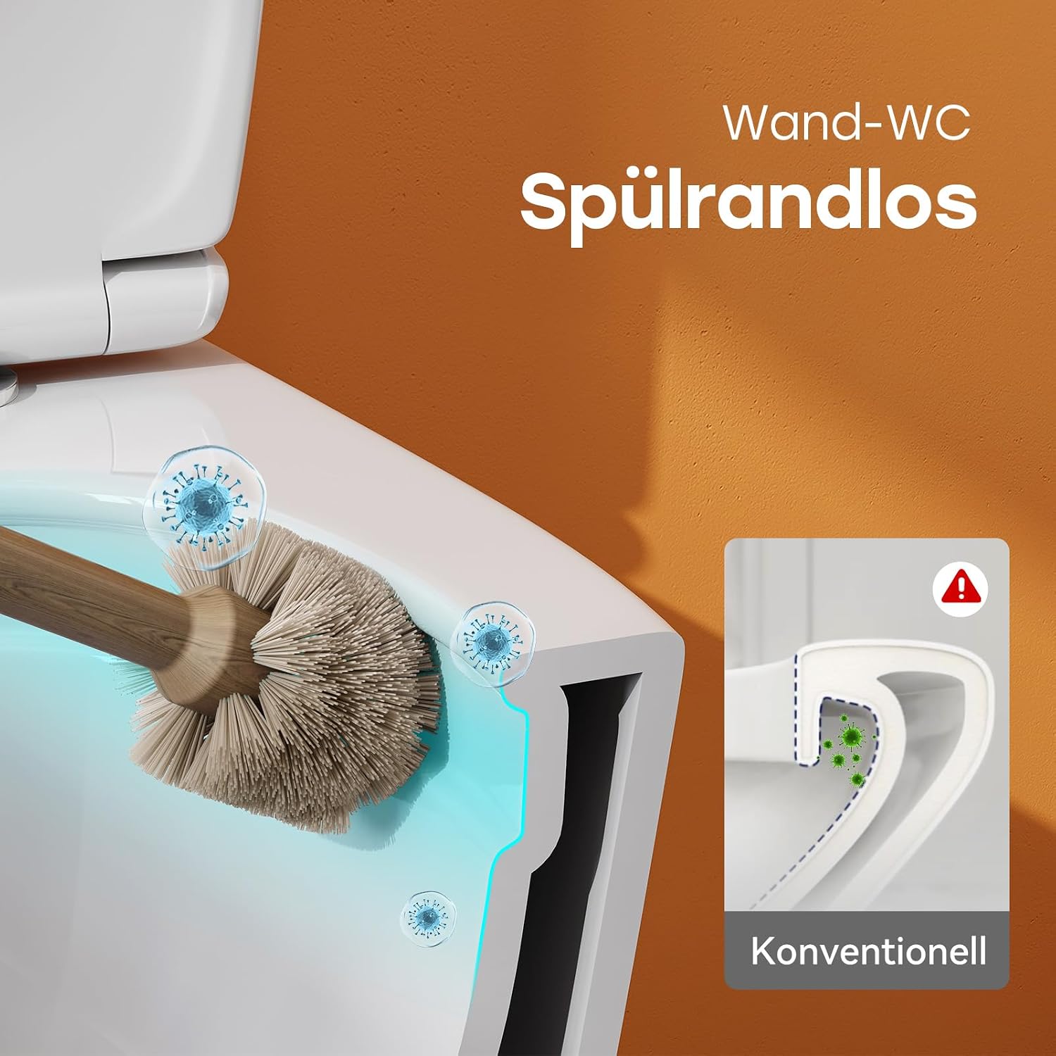 Detalle de Teal Home Hänge WC Keramik mit Nano