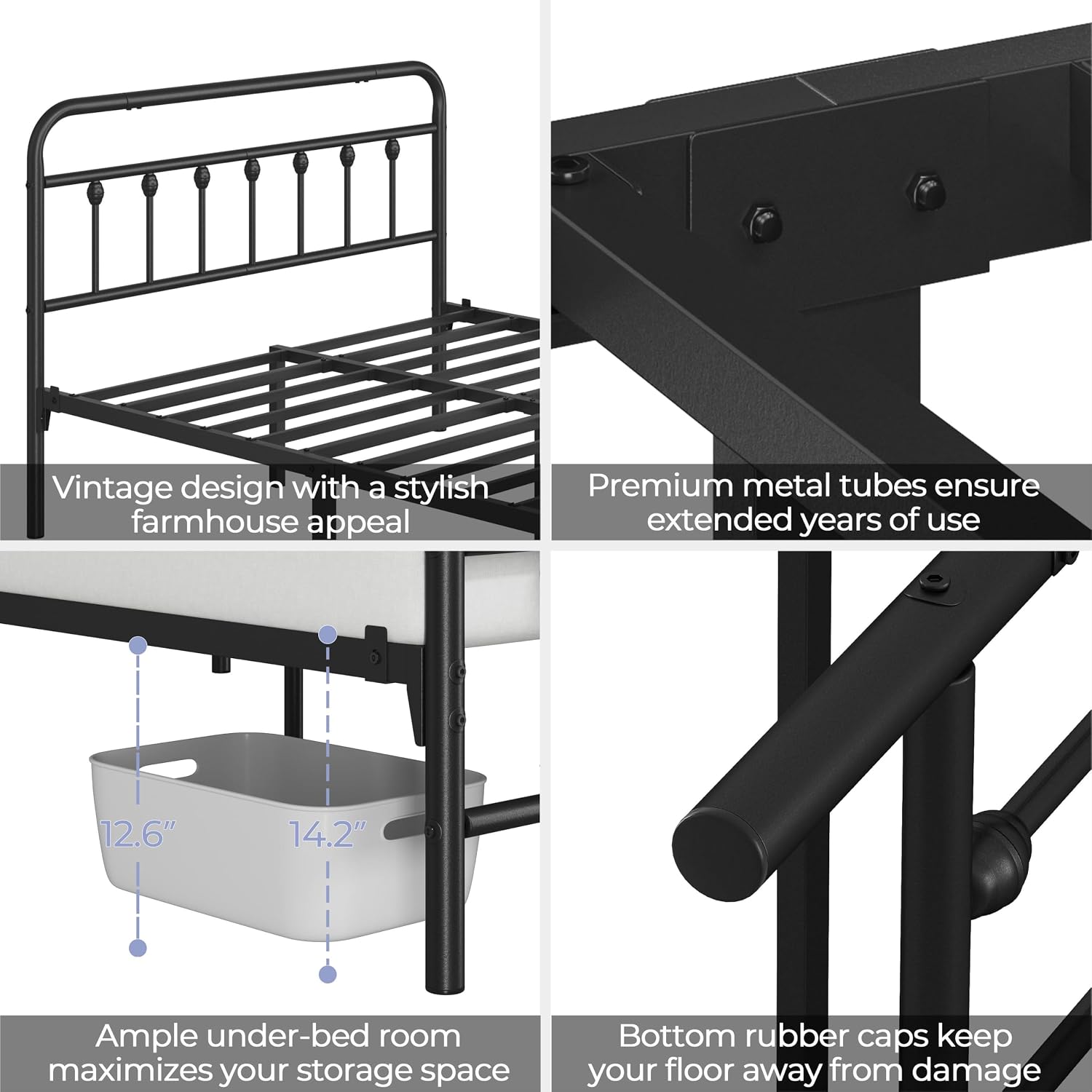 Detalle de Yaheetech Metal Platform Bed Frame, 800 lb Capacity