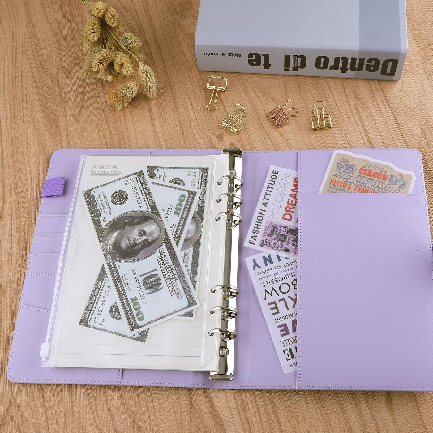 Detalle 2 de Antner ANTNER-RINGBINDER-A5PP A5 6-Ring Binder, Purple PU Leather