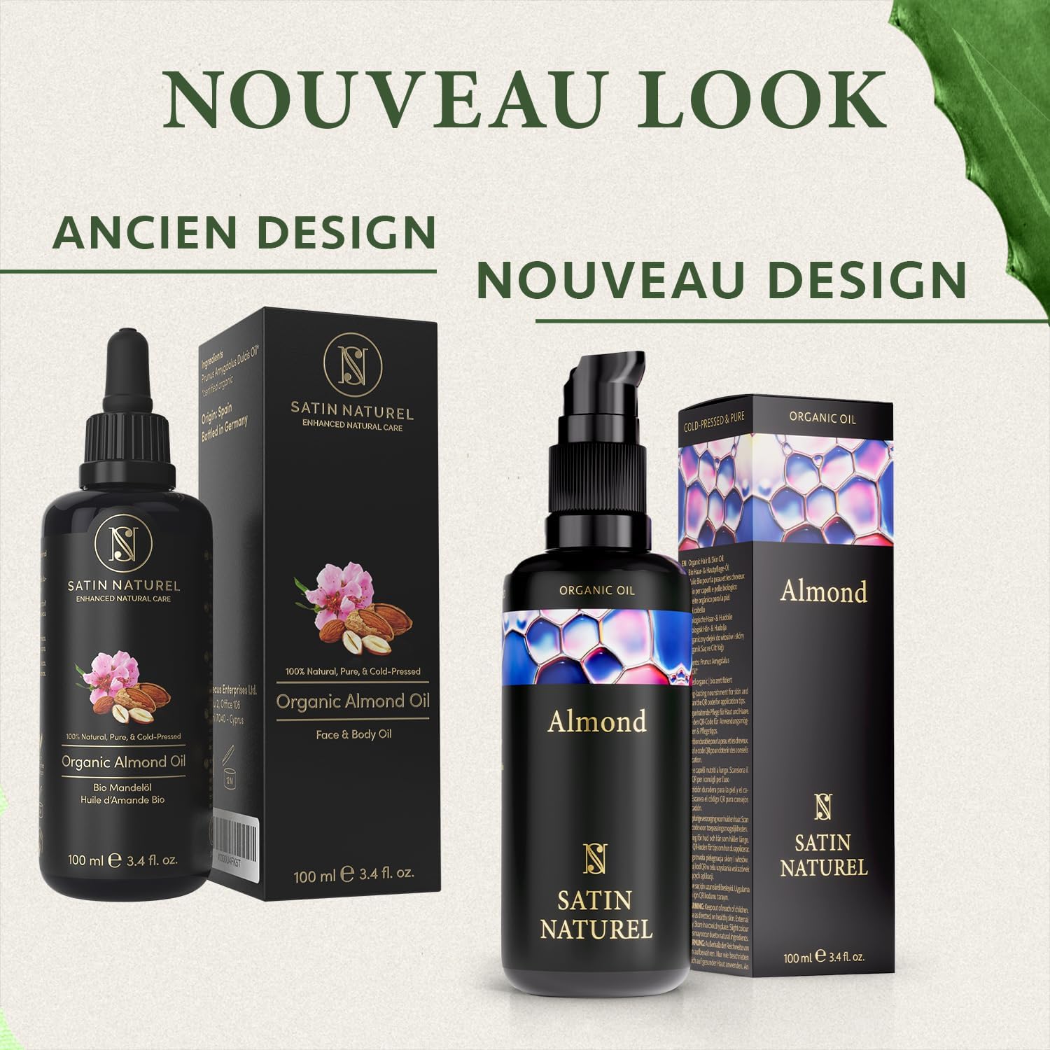 Detalle de Huile d’amande douce Bio 100 ml – Huile hydratante naturelle pour le corps, les cheveux et le massage