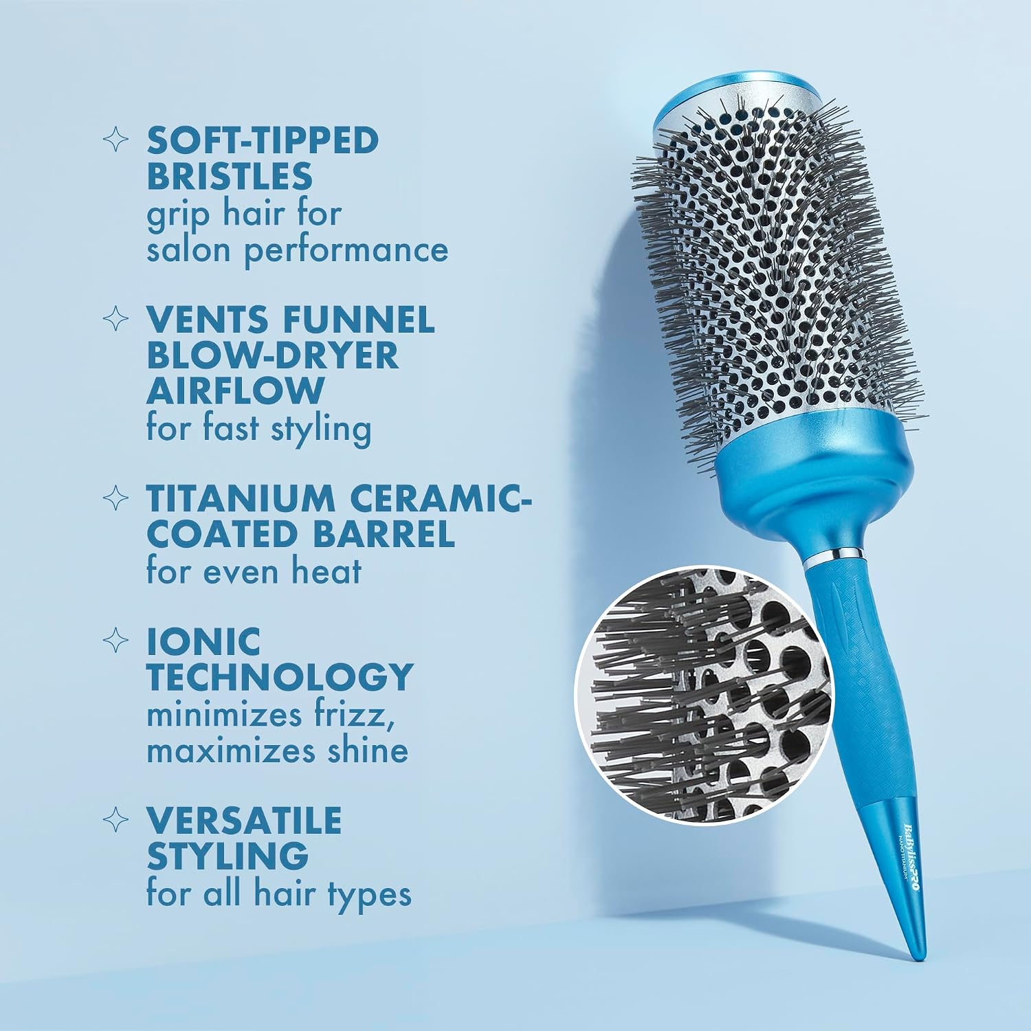 Detalle de BaBylissPRO Thermal Round Hair Brush, 2.5-inch