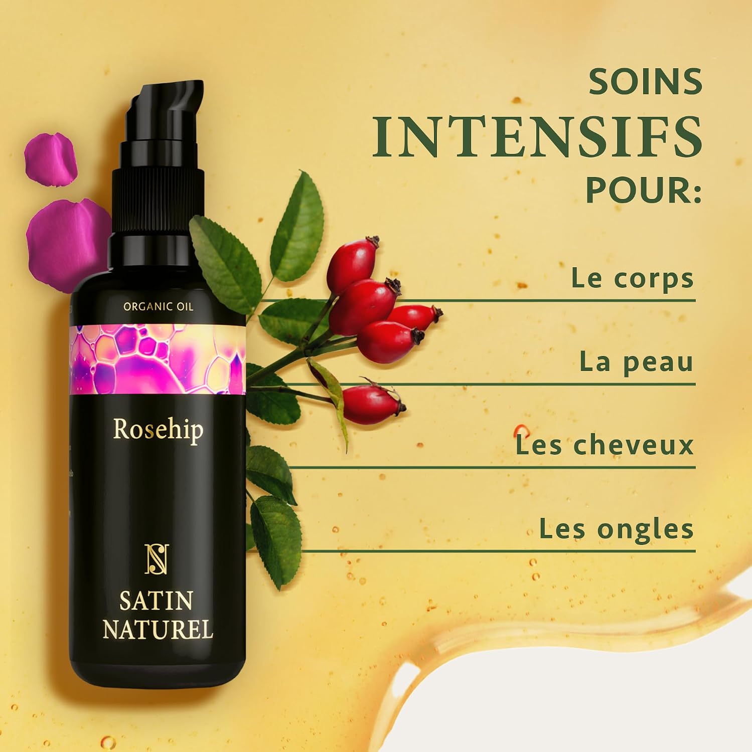 Thumbnail 1 de Huile de Rose Musquée BIO 50 ml – huile visage, cheveux & ongles riche en vitamines A, E + antioxydants (vegan, pressée à froid)