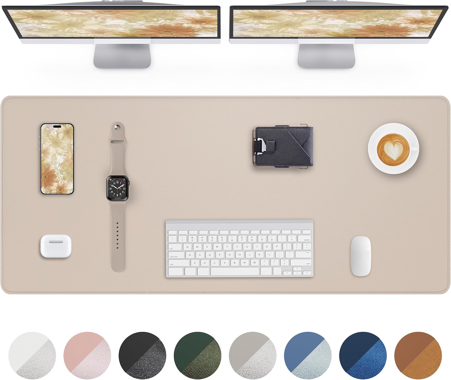 Thumbnail 6 de AFIING Leather Desk Mat Protector 140 x 60 cm — Large, Waterproof PU Leather Desk Pad with Non-Slip Backing
