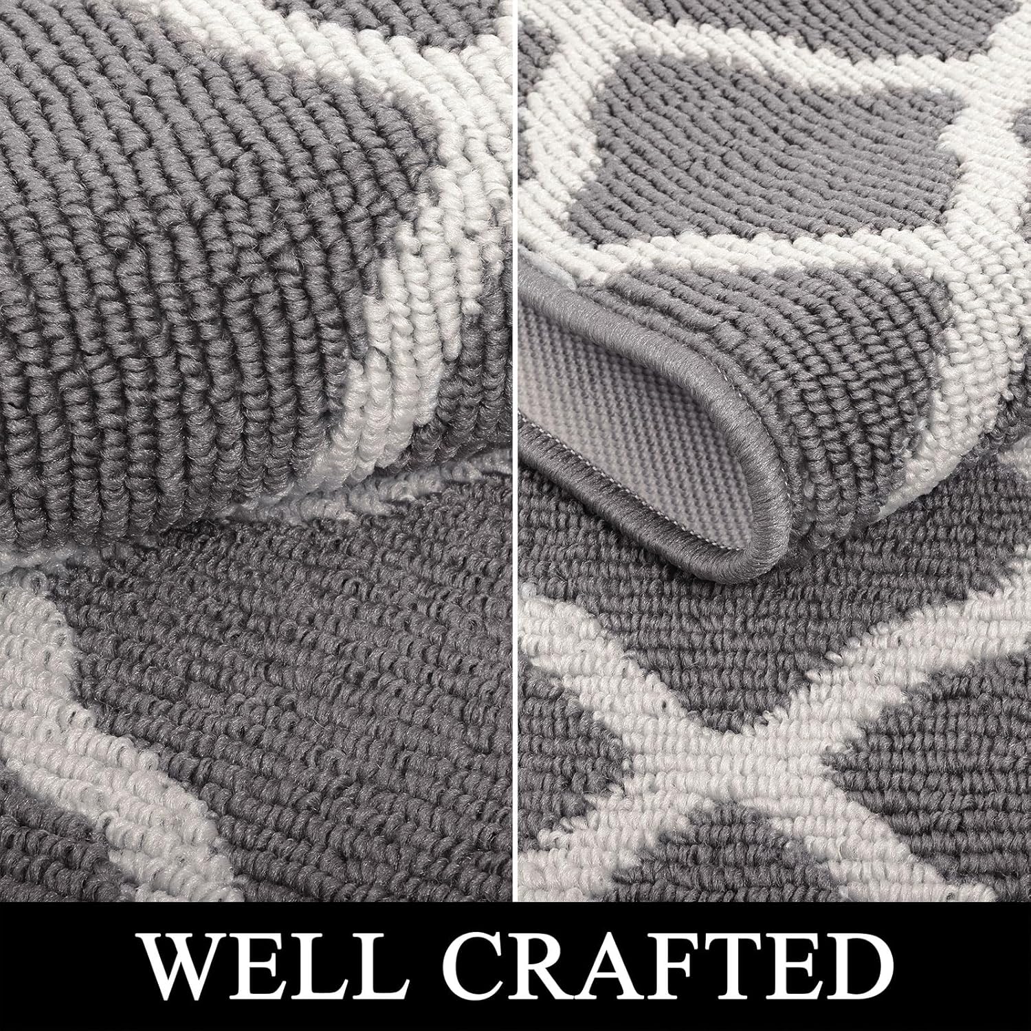 Detalle de SHACOS Door Mats 20"x32" Indoor Washable Kitchen Entryway Rug (Light Gray) — Non-Slip, Absorbent Doormat
