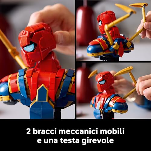 Detalle 1 de LEGO Marvel Busto di Iron Spider-Man 76326 – Esposizione per Adulti