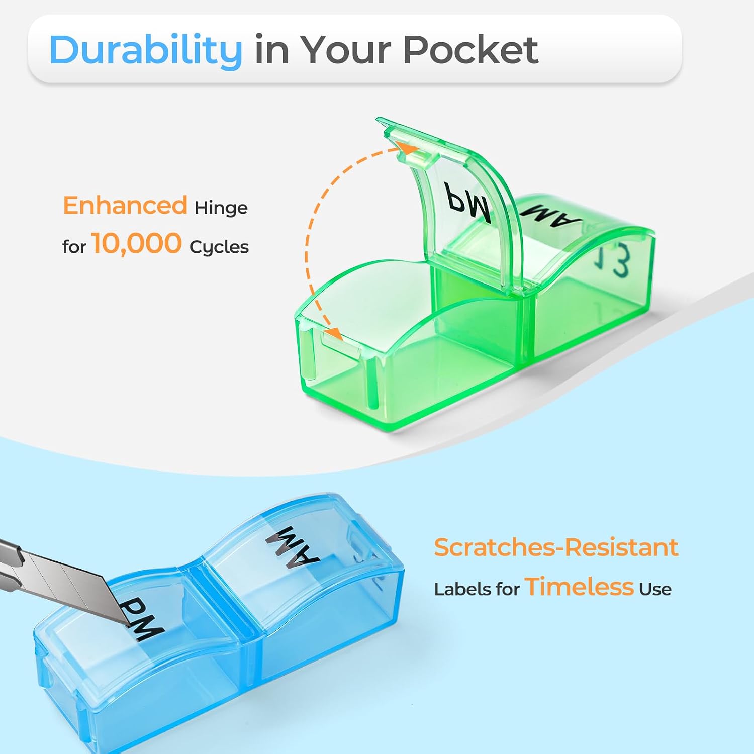 Thumbnail 6 de COLORWING A-480-COLORWING Monthly Pill Organizer, Compact AM/PM Case