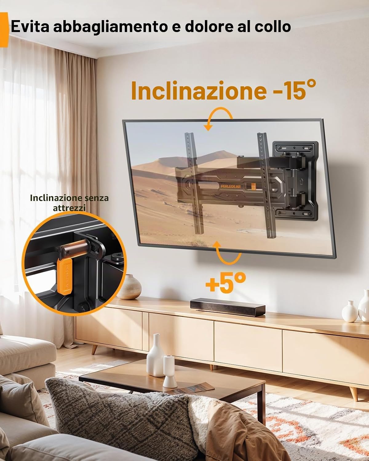 Thumbnail 3 de Perlegear Supporto TV da 23–70" fino a 50 kg
