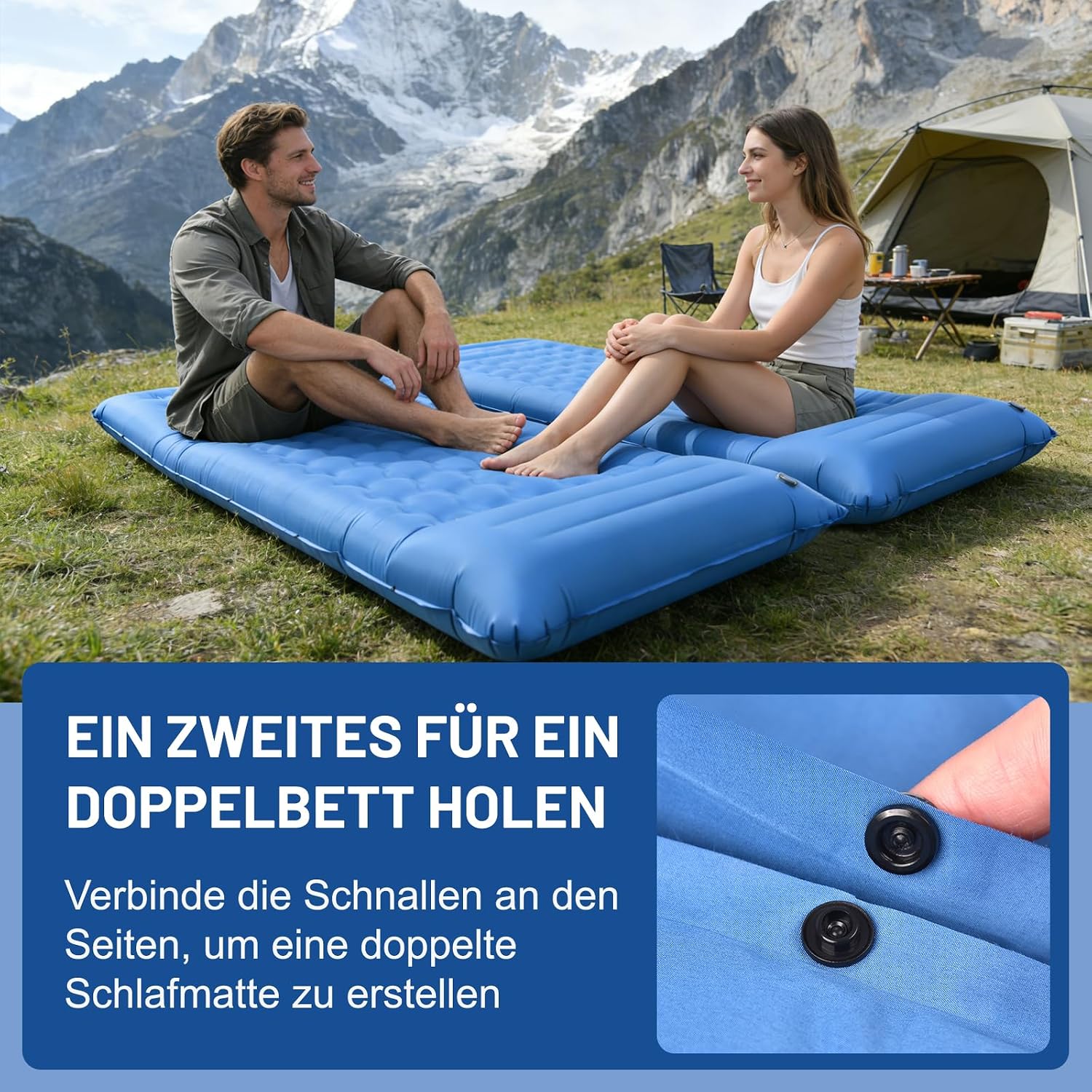 Thumbnail 6 de NAPASA Isomatte Camping 16 cm – dick, wasserdicht und bequem mit integrierter Fußpumpe