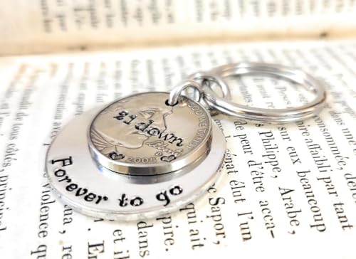 Detalle de 21st Anniversary Keepsake, 2005 Nickel Keychain by Tucker's Trinkets And Treasures