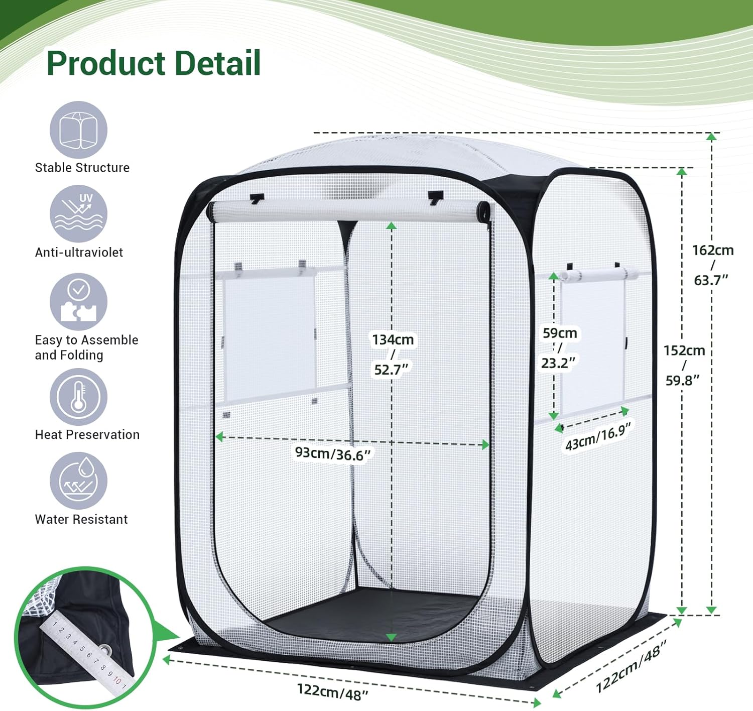 Thumbnail 1 de Ohuhu Serra Pop-up per Pomodori – Serra resistente e pratica, 122 x 122 x 162 cm