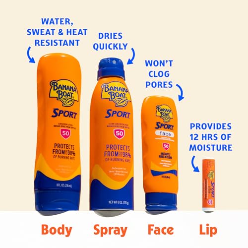Detalle 2 de Banana Boat Sport SPF 50 Sunscreen Spray (6 oz, 2 Pack) — Broad-Spectrum, Sweat & Water Resistant