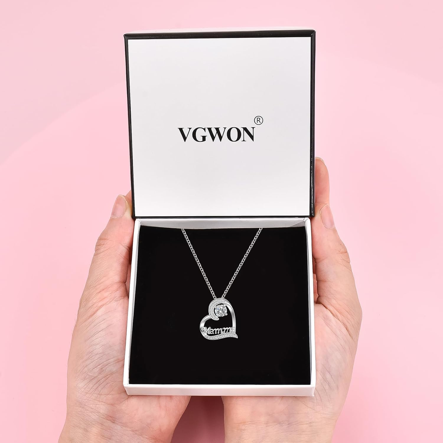 Thumbnail 4 de VGWON Collana per Festa della Mamma con ciondolo a cuore, regalo per mamma per Natale e compleanno