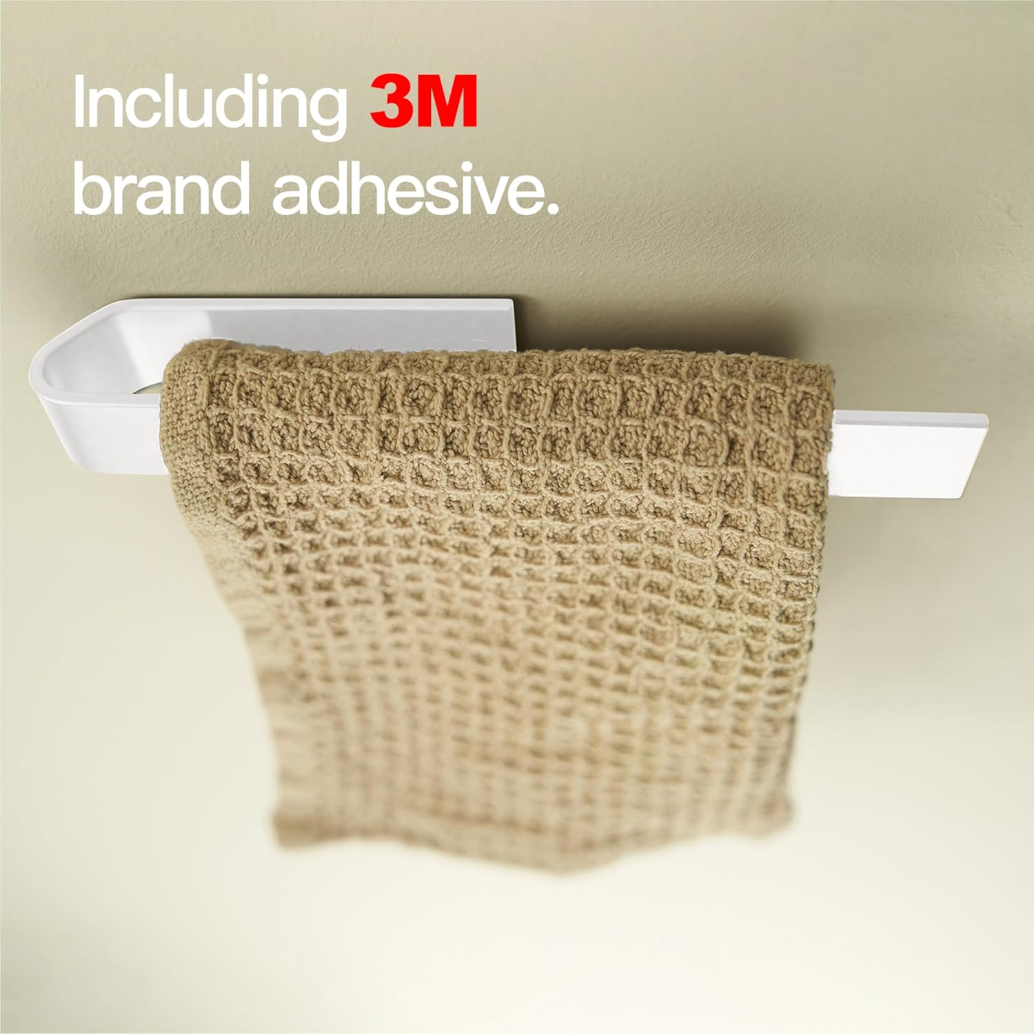 Thumbnail 3 de Designfactory Hamburg Dish Cloth Holder – Self-adhesive, No-Drill Kitchen Towel Rail (Matt White)
