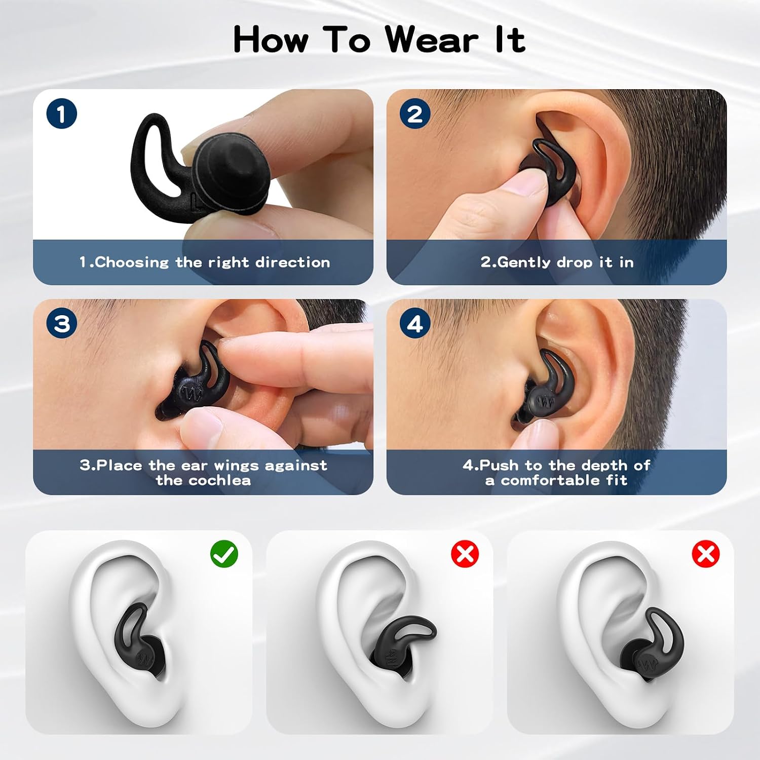 Thumbnail 4 de Swimming Ear Plugs - 4 Pairs Silicone Waterproof Ear Plugs for Surfing, Showering and Water Sports (Adults and Kids)