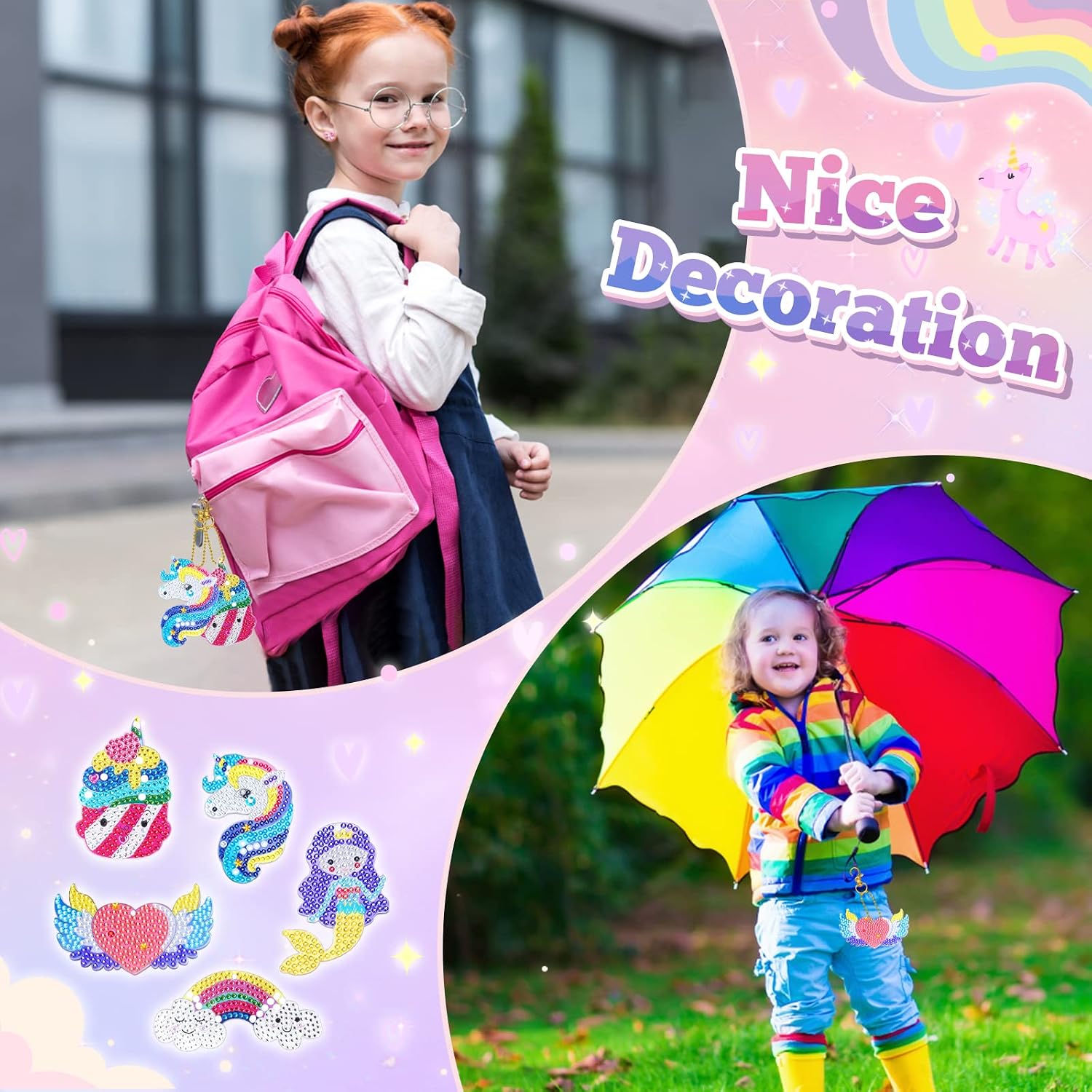 Thumbnail 4 de Fullove Diamond Painting Keychain Craft Kit for Girls Aged 6–10