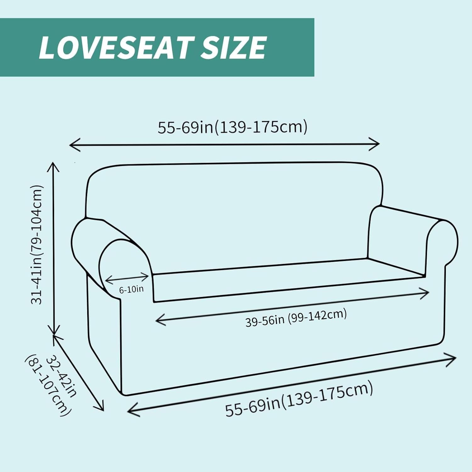 Detalle 1 de YEMYHOM Jacquard Loveseat Cover, High-Stretch Dark Grey Slipcover
