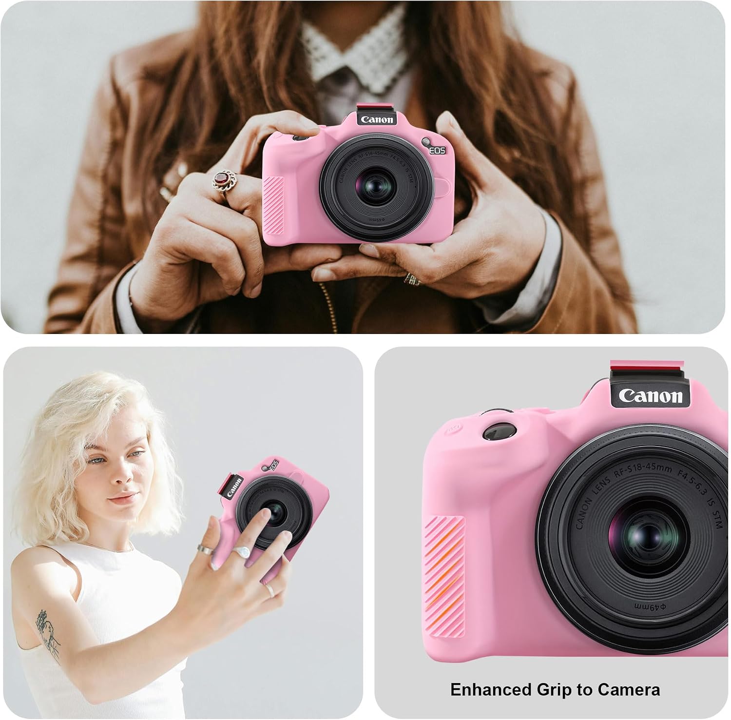Thumbnail 1 de RAIALL Pink Silicone Case for Canon EOS R50 – Lightweight Protective Skin