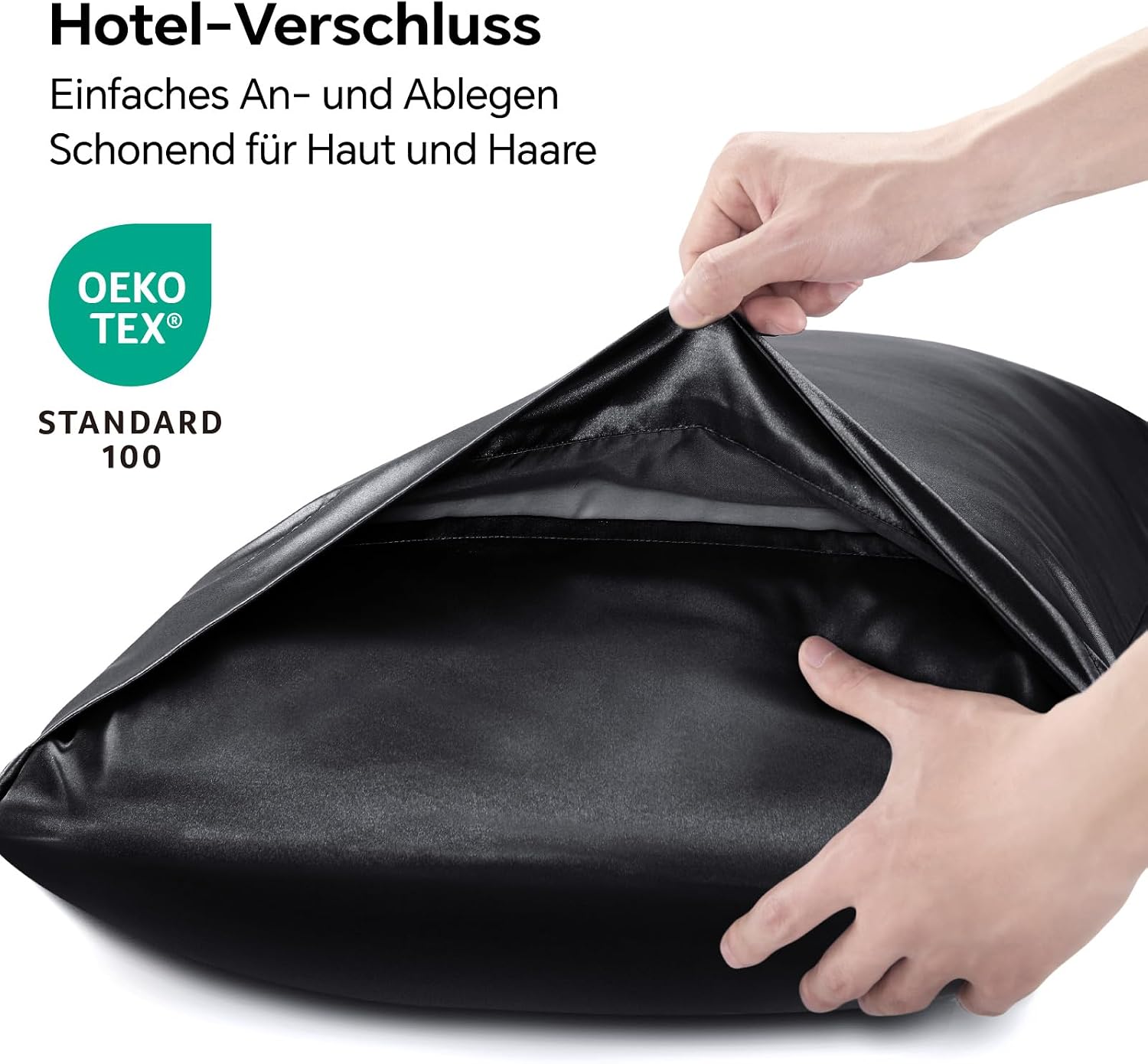 Detalle 2 de BEDELITE Satin Kissenbezug 40 x 80, 2er Set
